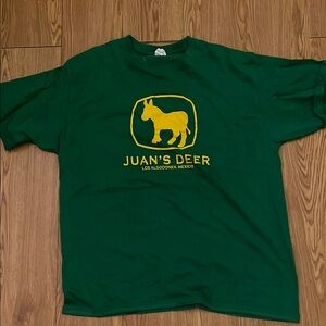 Green T-Shirt with Yellow Graphic